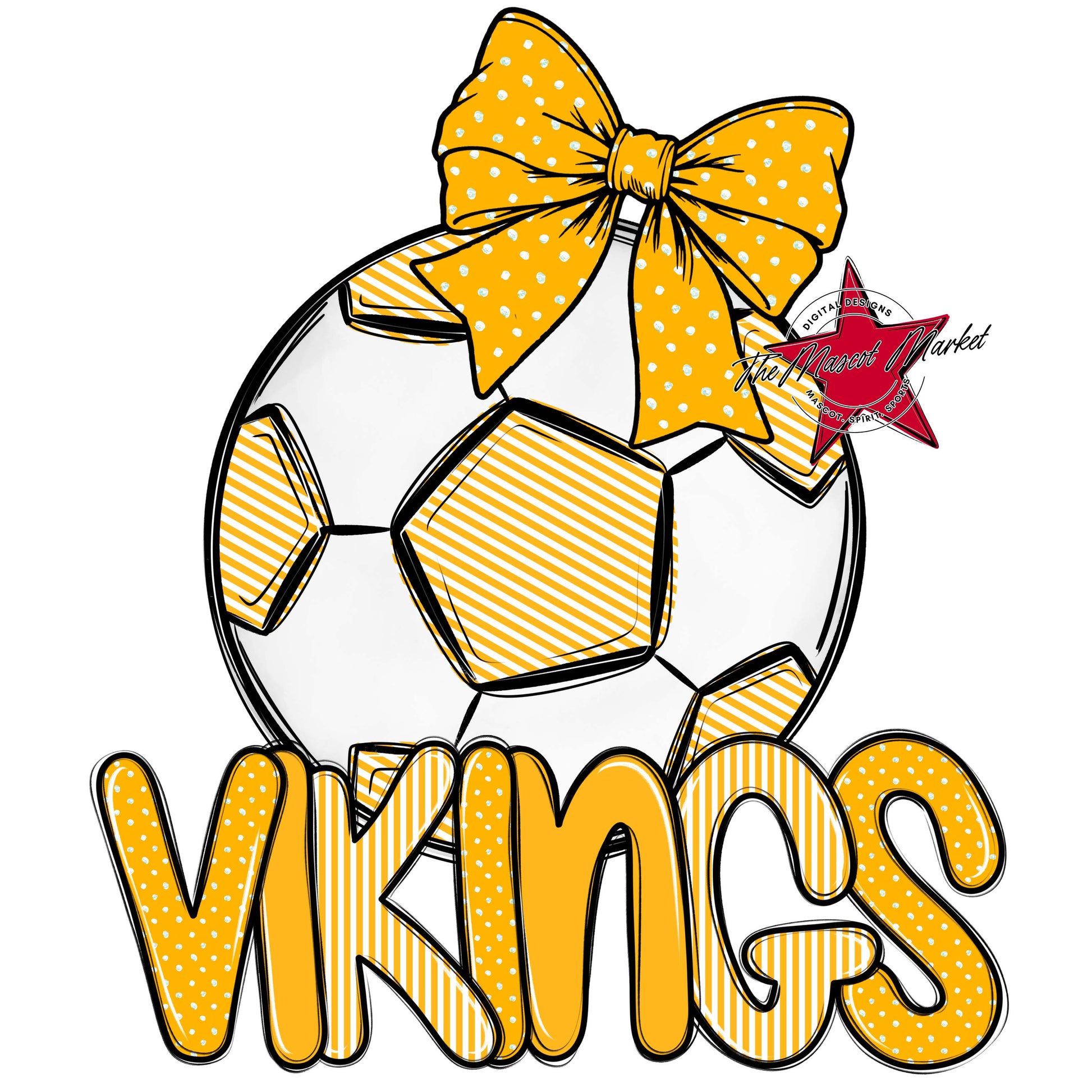 Vikings Soccer Spirit Design-Yellow
