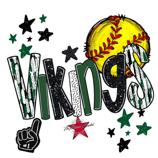 Vikings Softball Scrape-Green