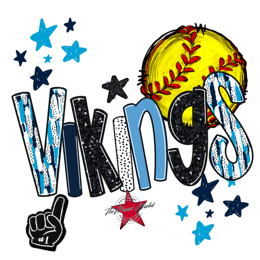 Vikings Softball Scrape-Navy-Carolina Blue