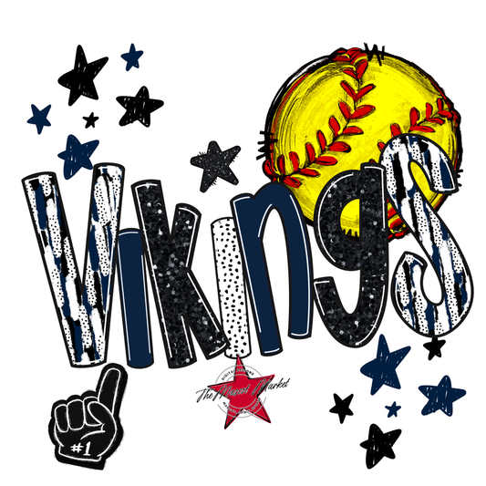 Vikings Softball Scrape-Navy