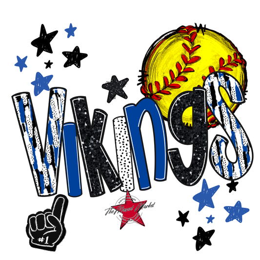 Vikings Softball Scrape-Off Blue