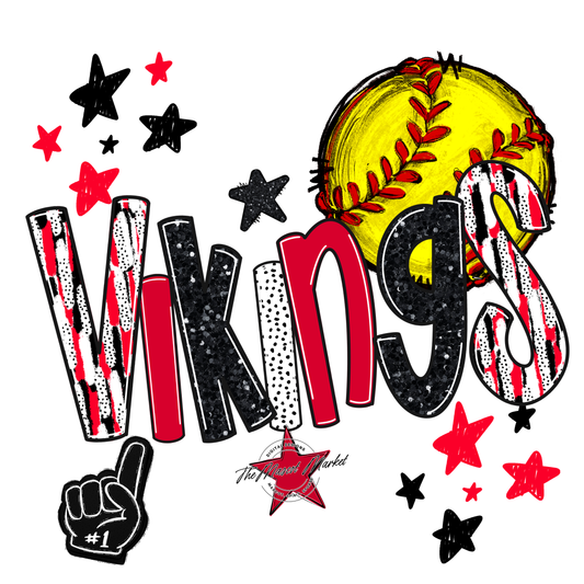 Vikings Softball Scrape-Red