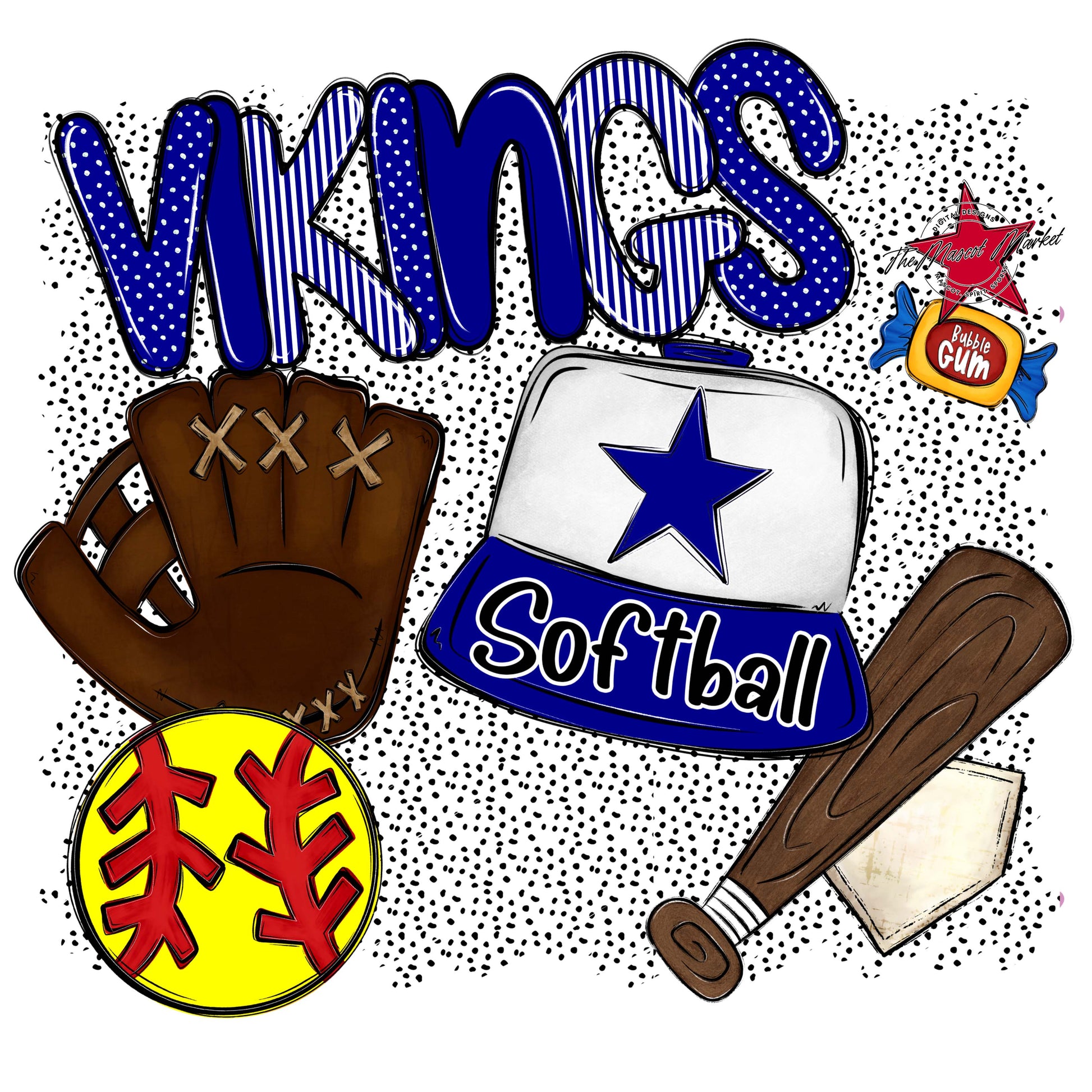 Vikings Softball Spirit-Blue