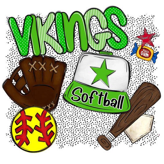 Vikings Softball Spirit-Bright Green