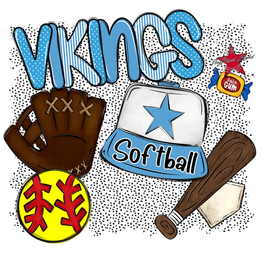 Vikings Softball Spirit-Carolina Blue