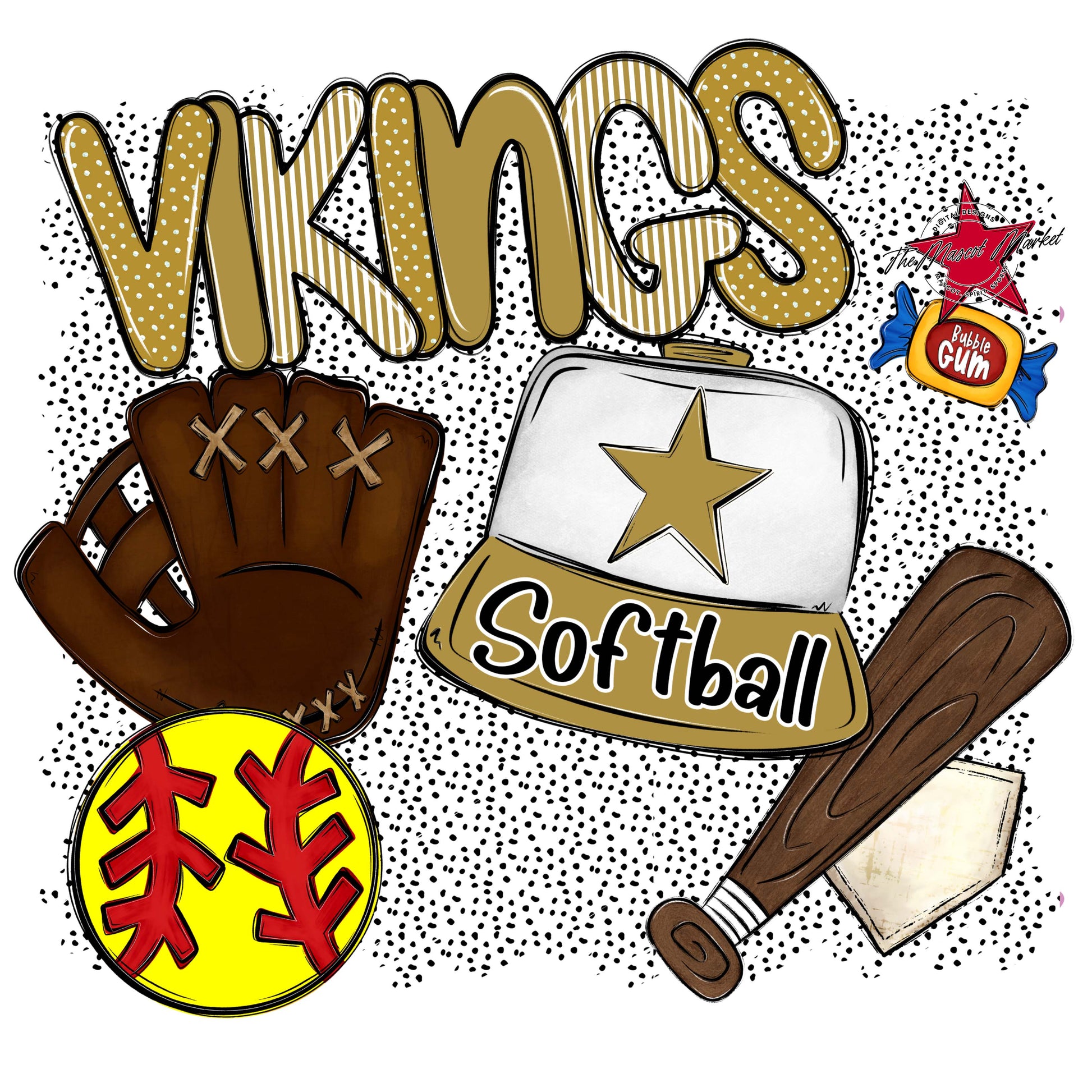 Vikings Softball Spirit-Gold