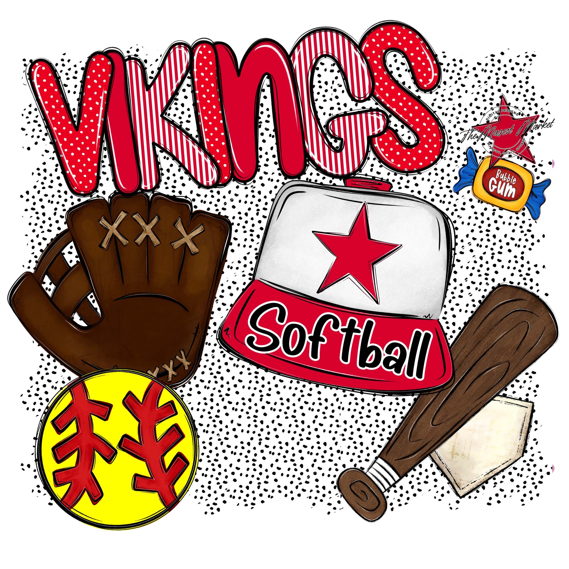 Vikings Softball Spirit-Red