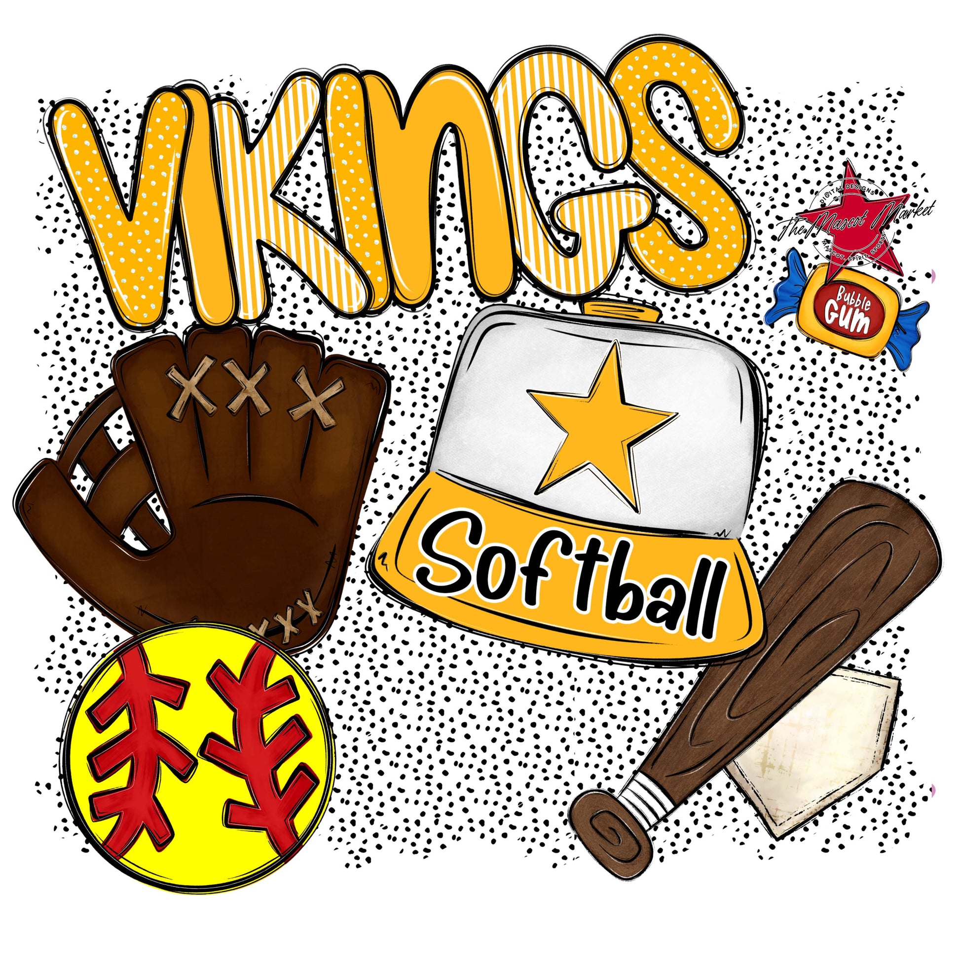 Vikings Softball Spirit-Yellow