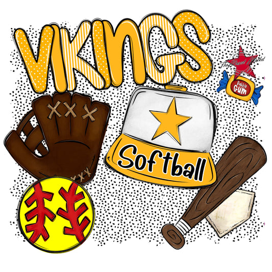 Vikings Softball Spirit-Yellow