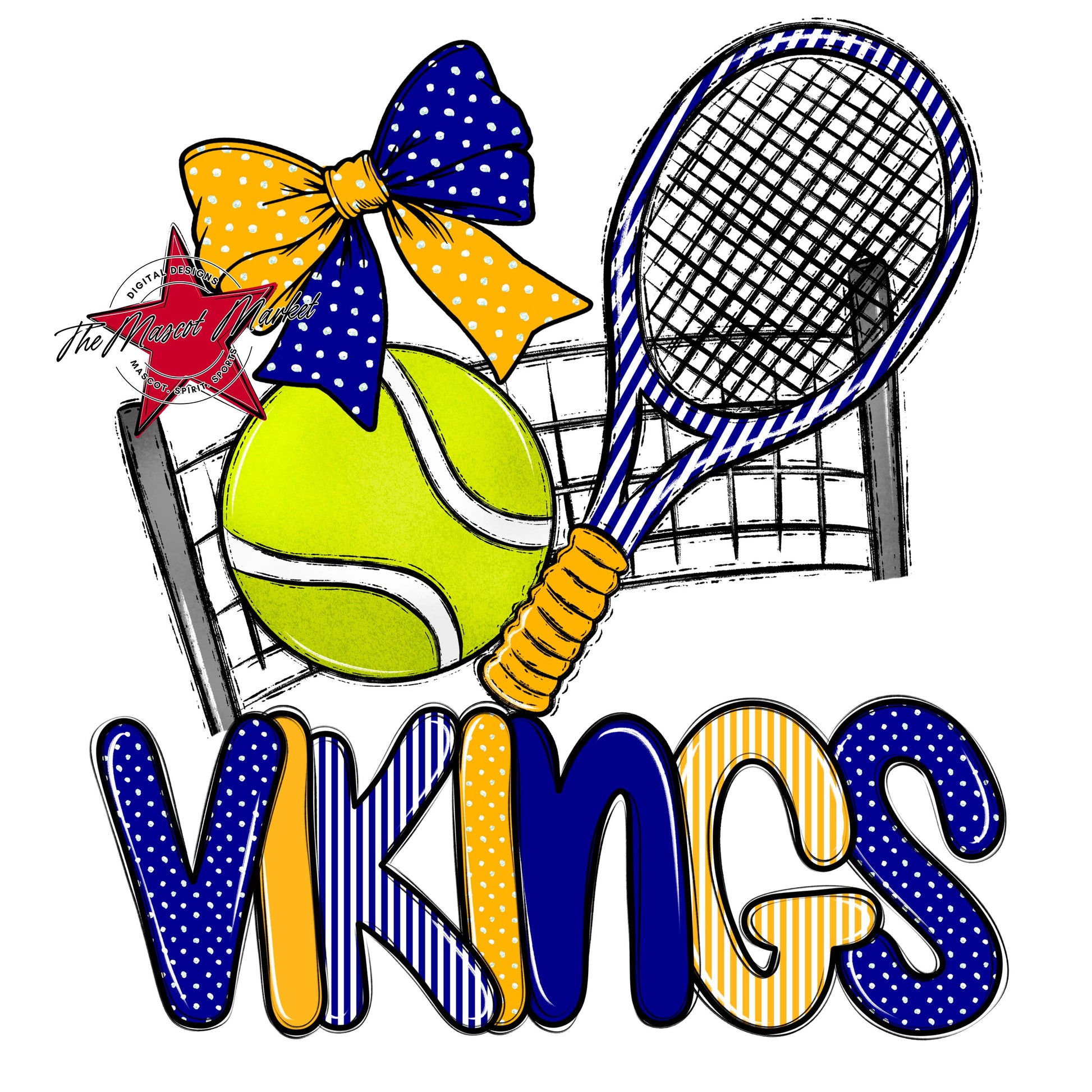 Vikings Tennis Spirit Design-Blue & Yellow