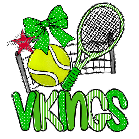 Vikings Tennis Spirit Design-Bright Green