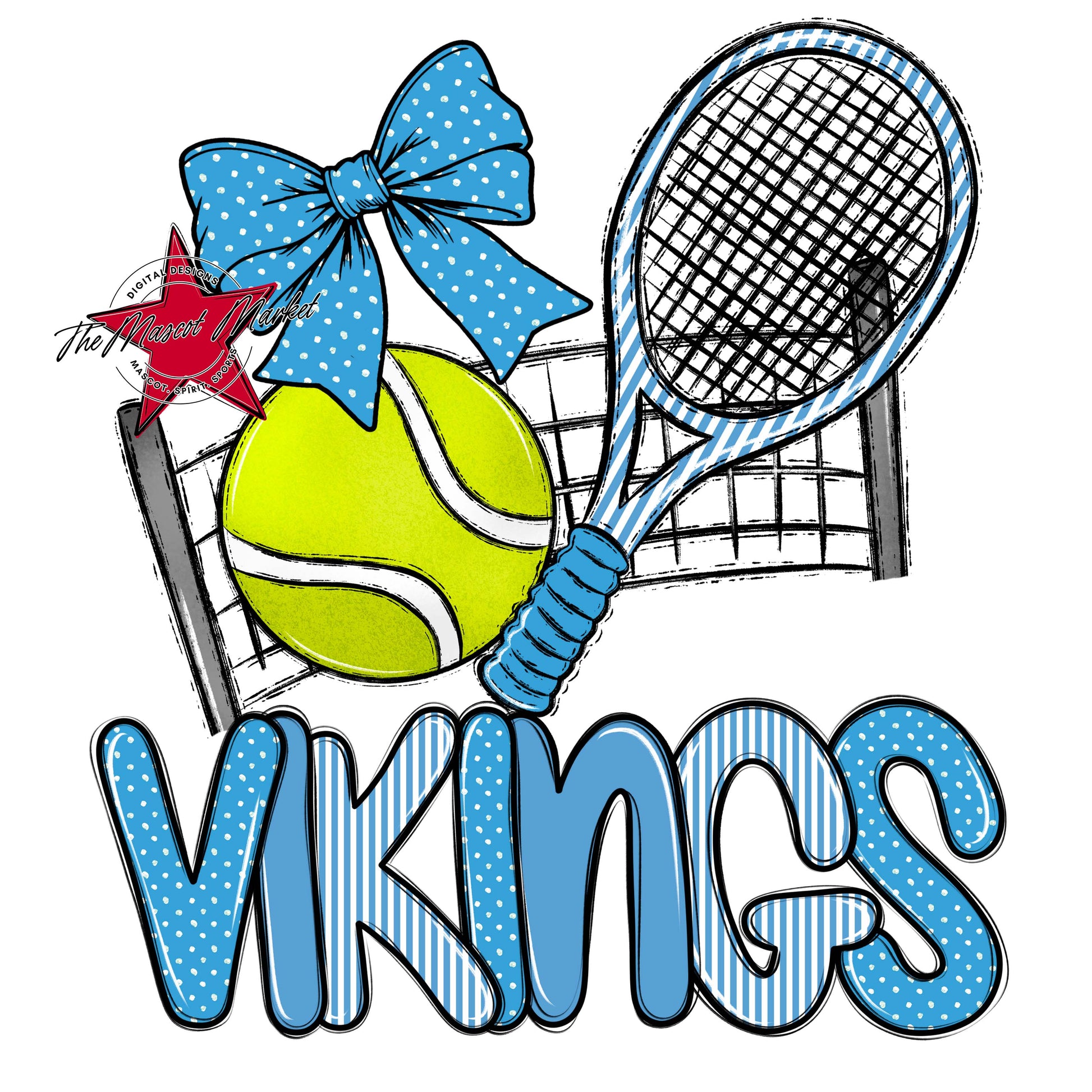 Vikings Tennis Spirit Design-Carolina Blue