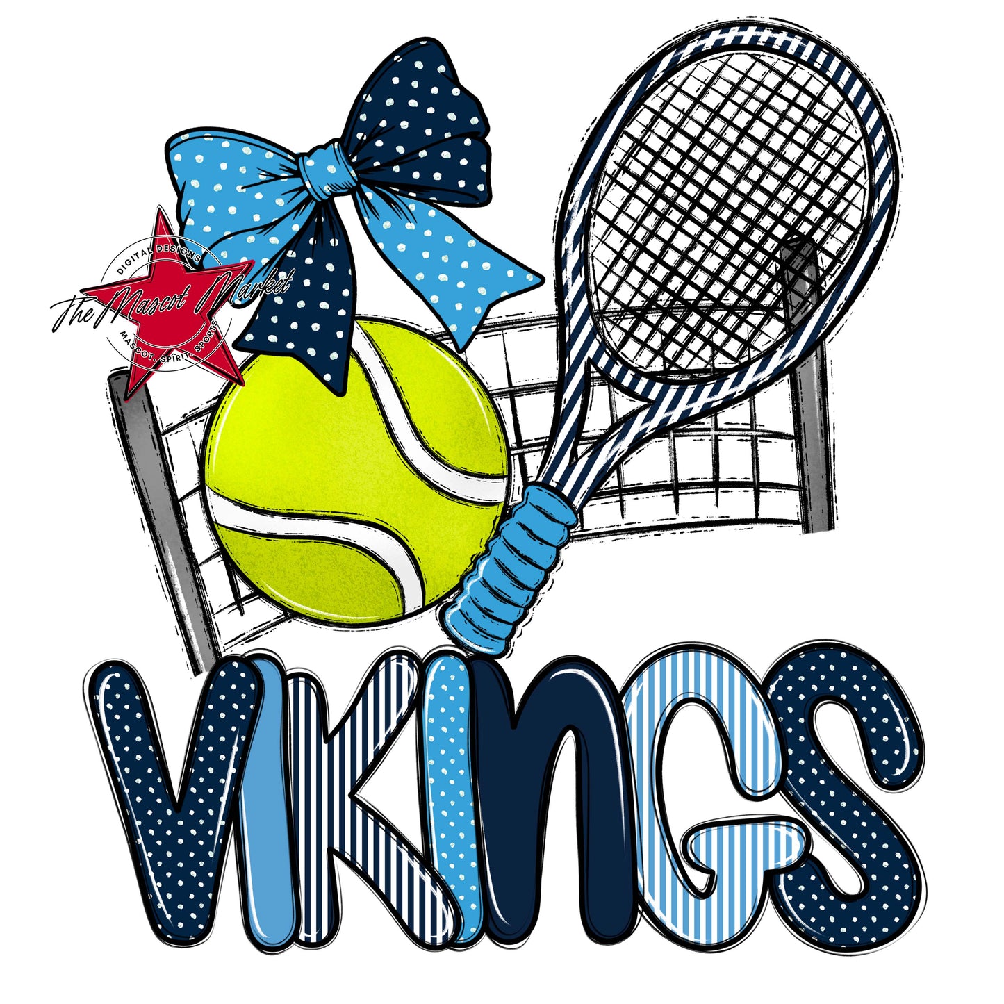 Vikings Tennis Spirit Design-Navy & Carolina Blue