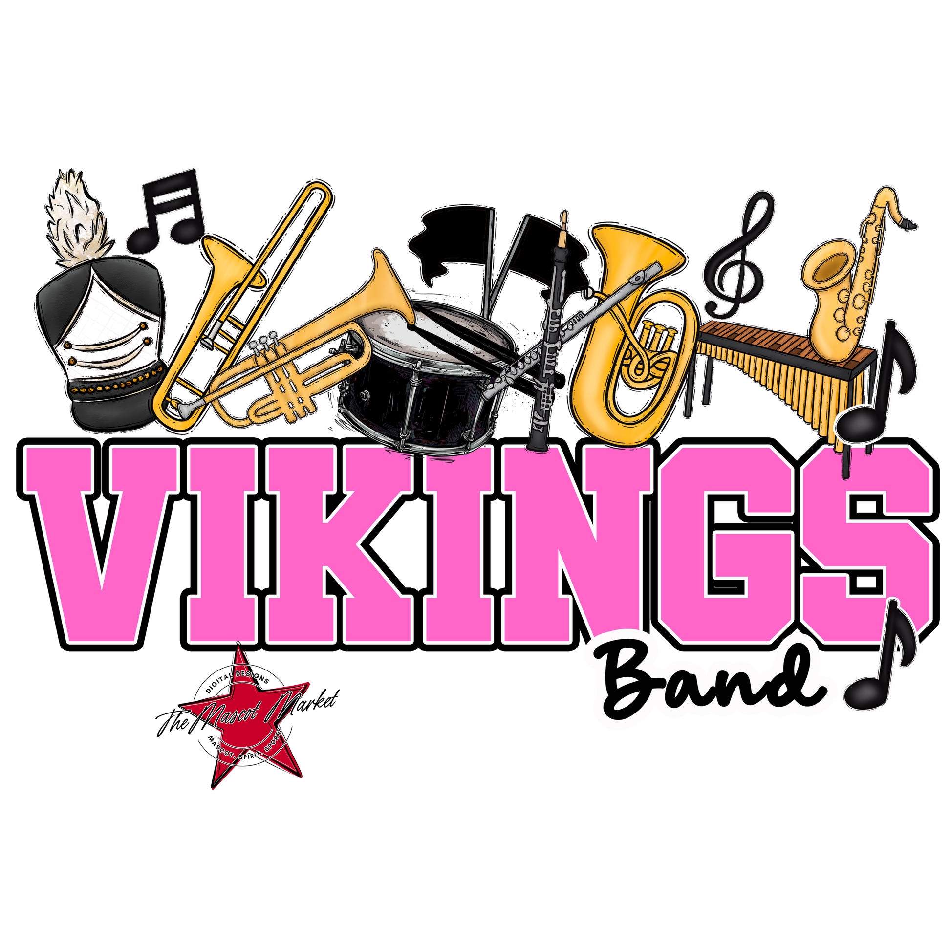 Vikings Varsity Band-Baby Pink