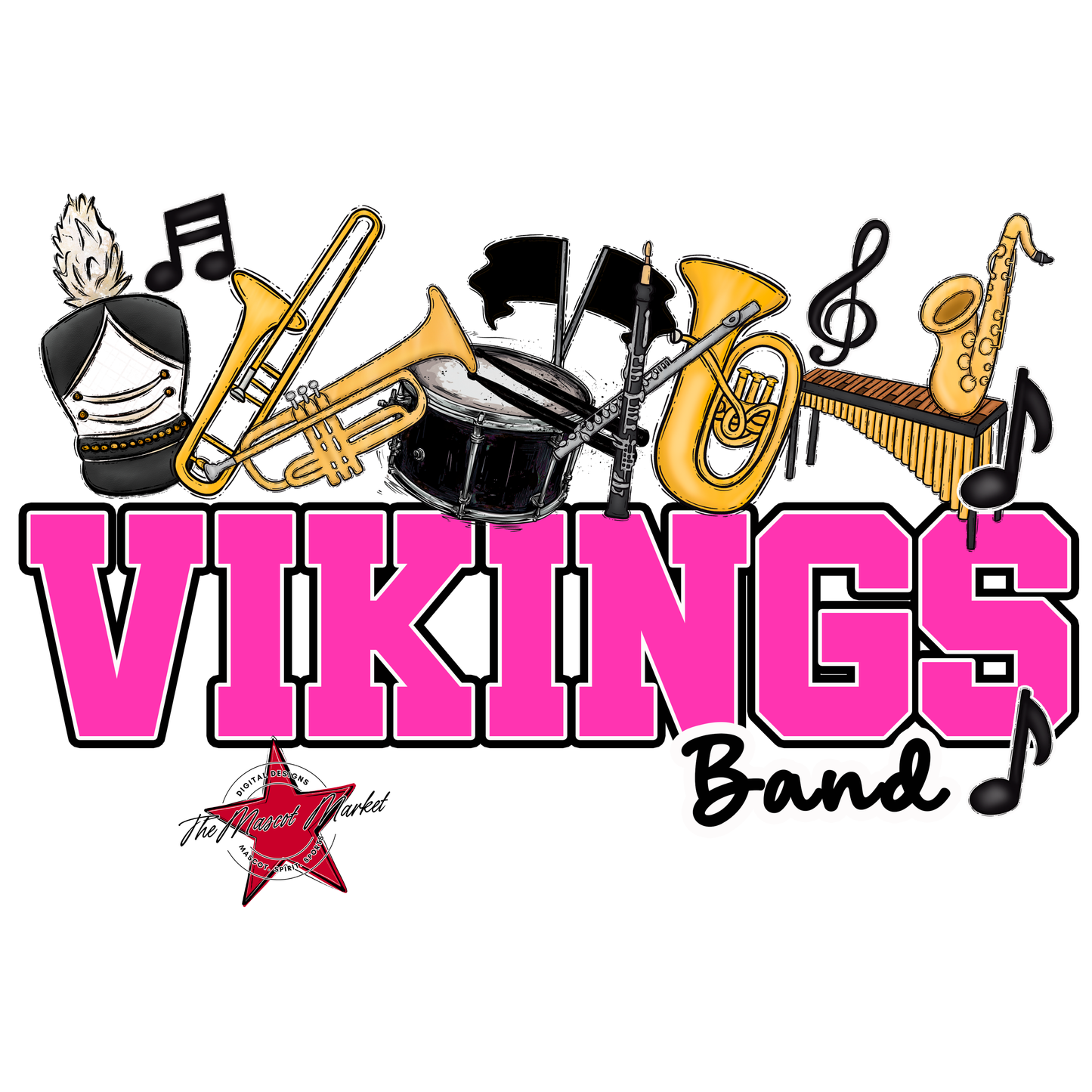 Vikings Varsity Band-Pink