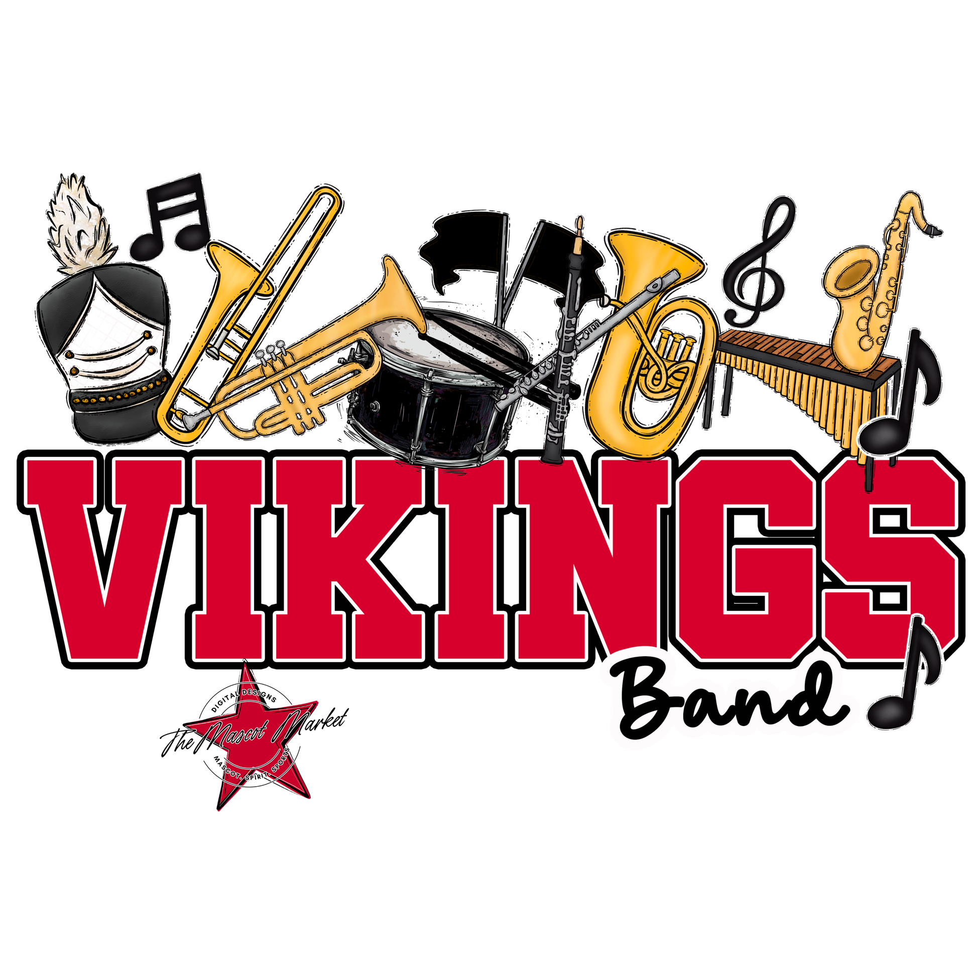 Vikings Varsity Band-Red