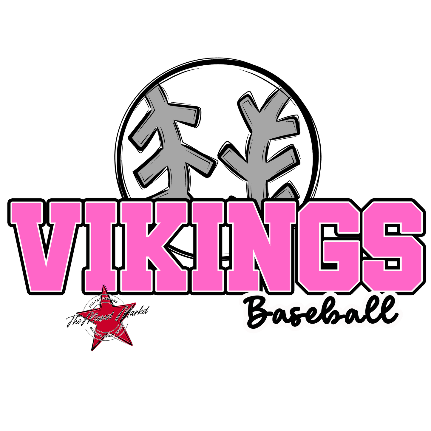 Vikings Varsity Baseball-Baby Pink