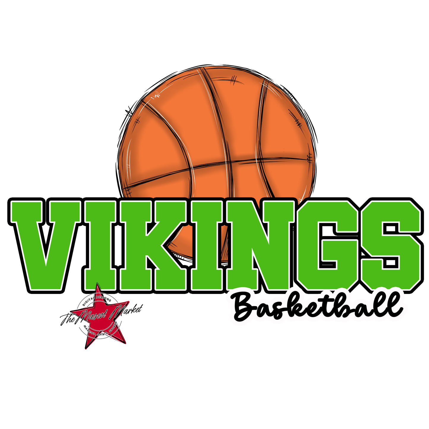 Vikings Varsity Basketball-Bright Green