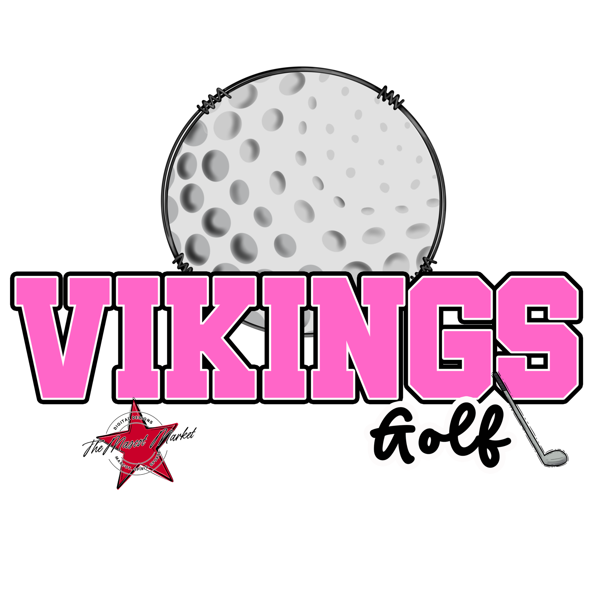 Vikings Varsity Golf-Baby Pink