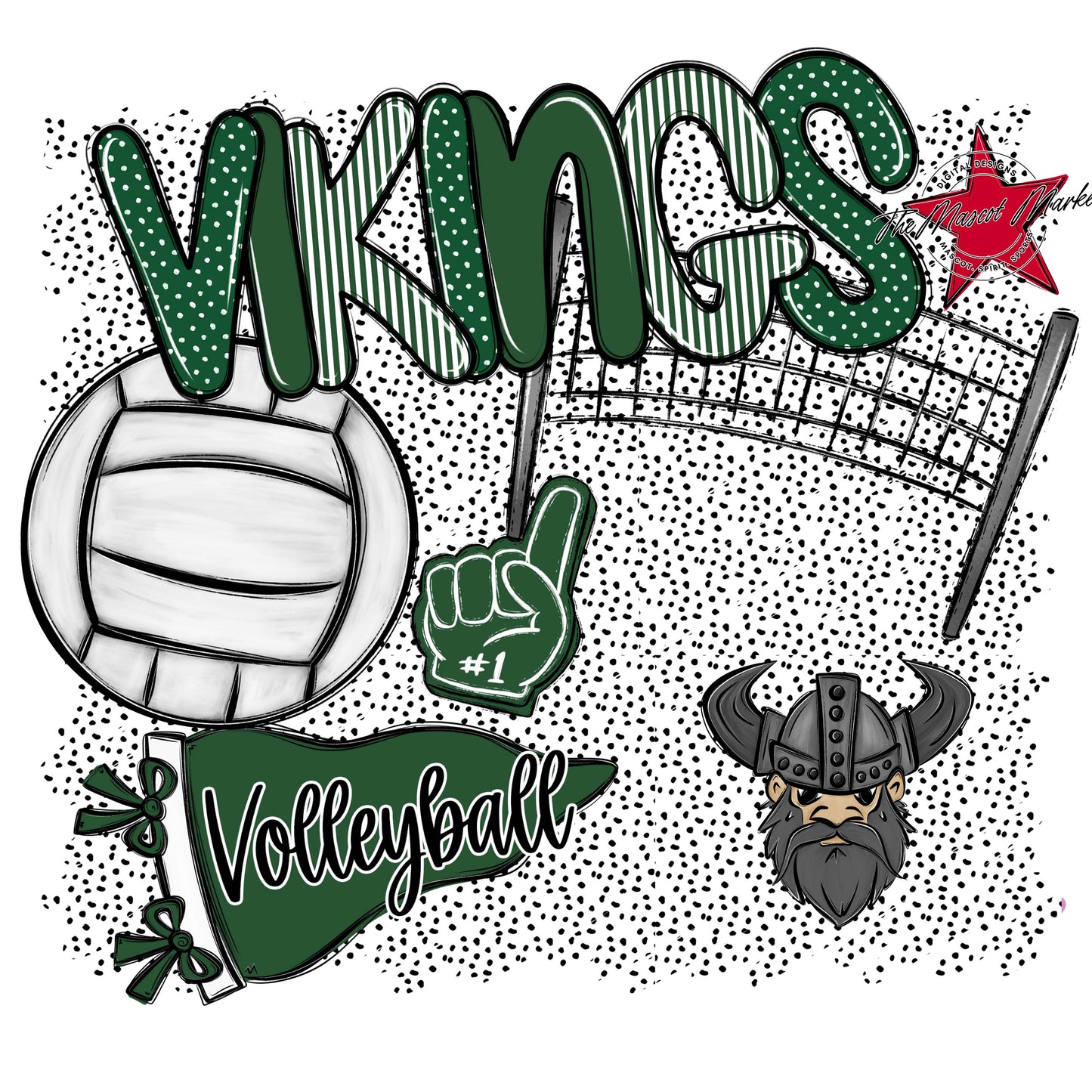 Vikings Volleyball Spirit-Green