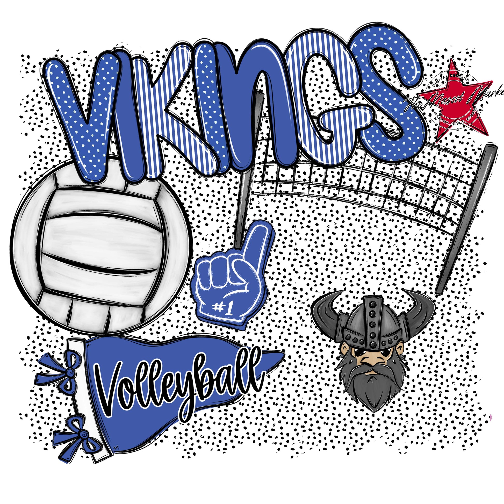 Vikings Volleyball Spirit-Off Blue