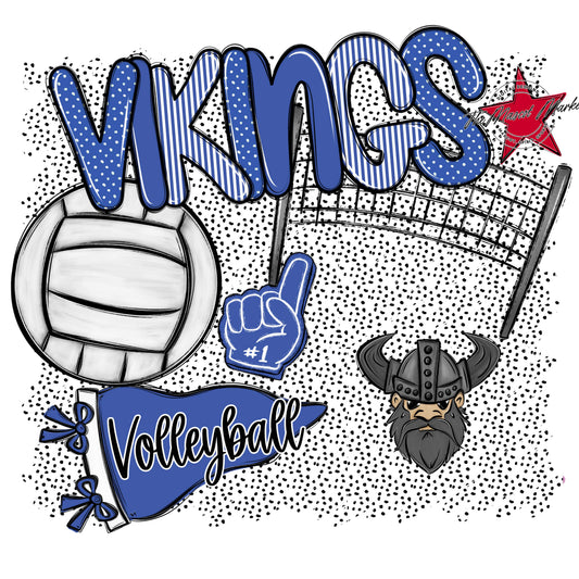 Vikings Volleyball Spirit-Off Blue
