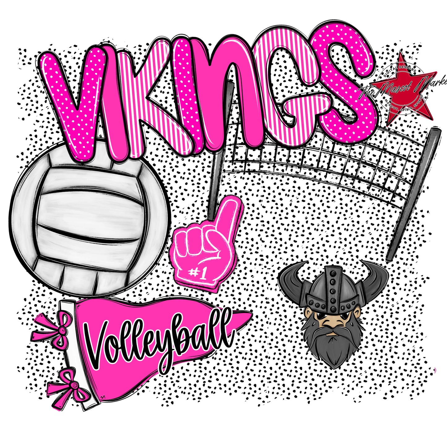 Vikings Volleyball Spirit-Pink