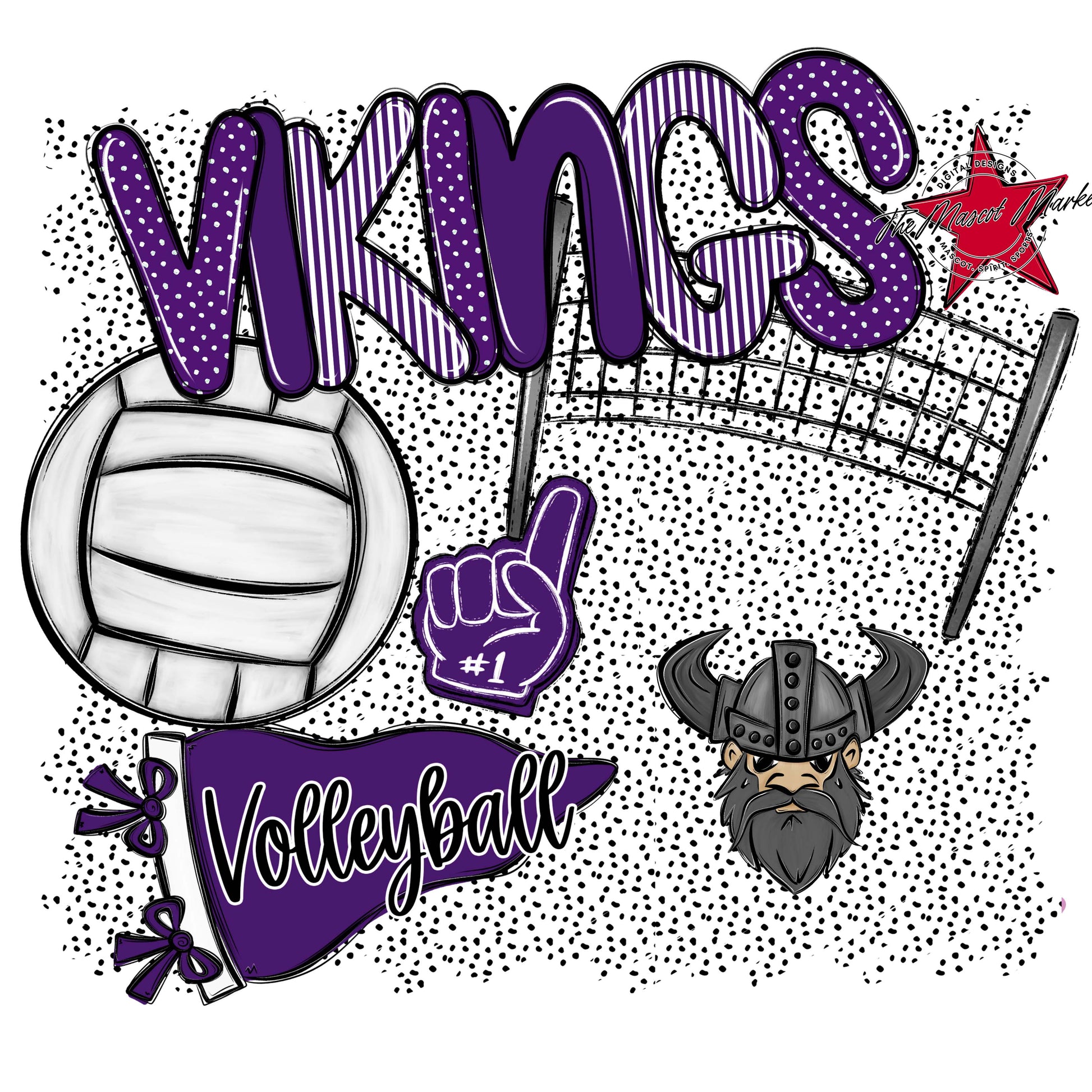 Vikings Volleyball Spirit-Purple