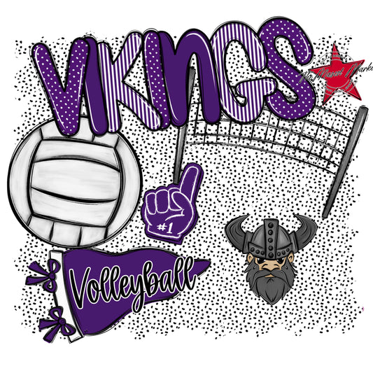 Vikings Volleyball Spirit-Purple