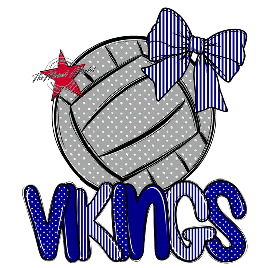 Vikings Volleyball Spirit Design-Blue