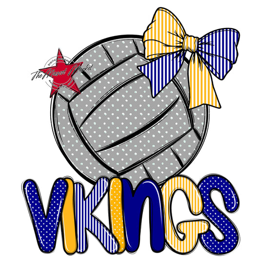 Vikings Volleyball Spirit Design-Blue & Yellow