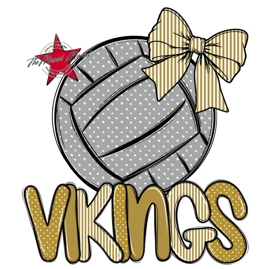 Vikings Volleyball Spirit Design-Gold