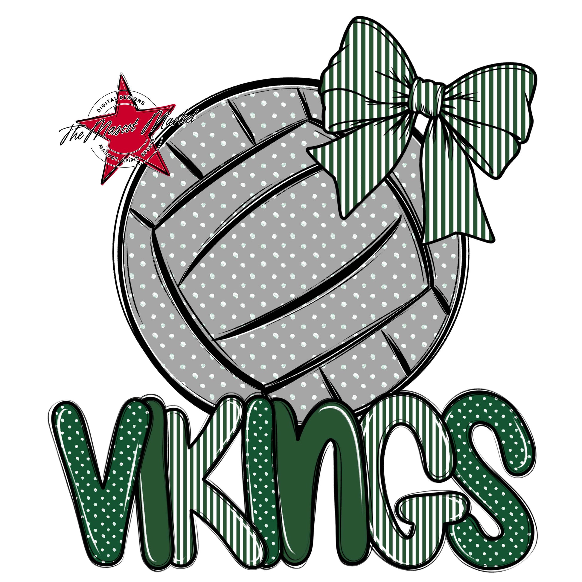 Vikings Volleyball Spirit Design-Green