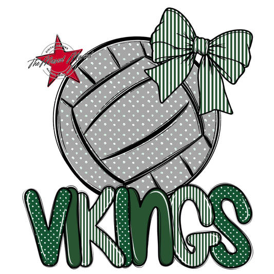 Vikings Volleyball Spirit Design-Green