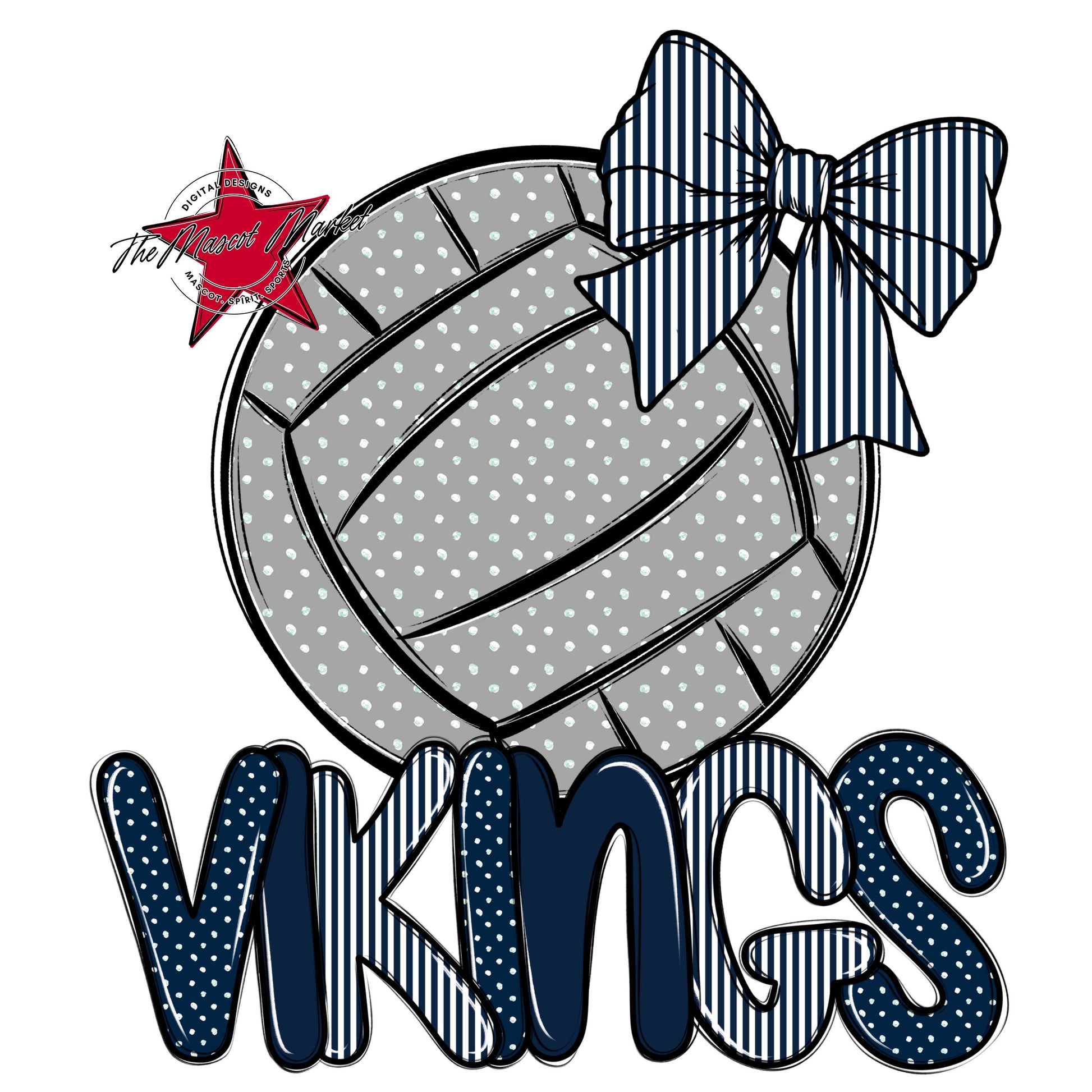 Vikings Volleyball Spirit Design-Navy