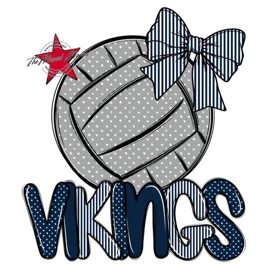 Vikings Volleyball Spirit Design-Navy
