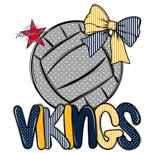 Vikings Volleyball Spirit Design-Navy & Yellow