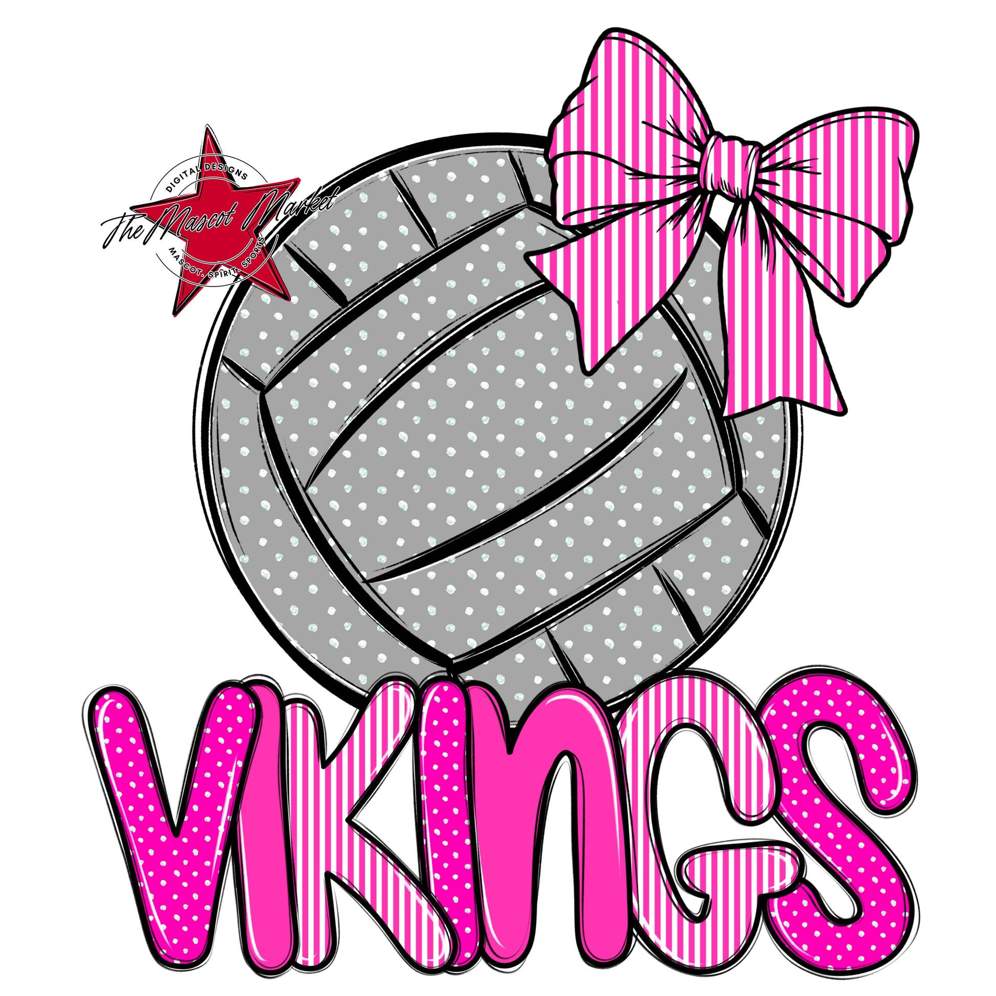 Vikings Volleyball Spirit Design-Pink