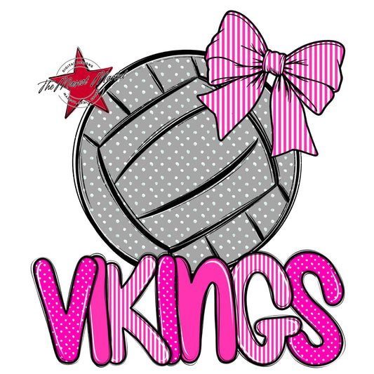 Vikings Volleyball Spirit Design-Pink
