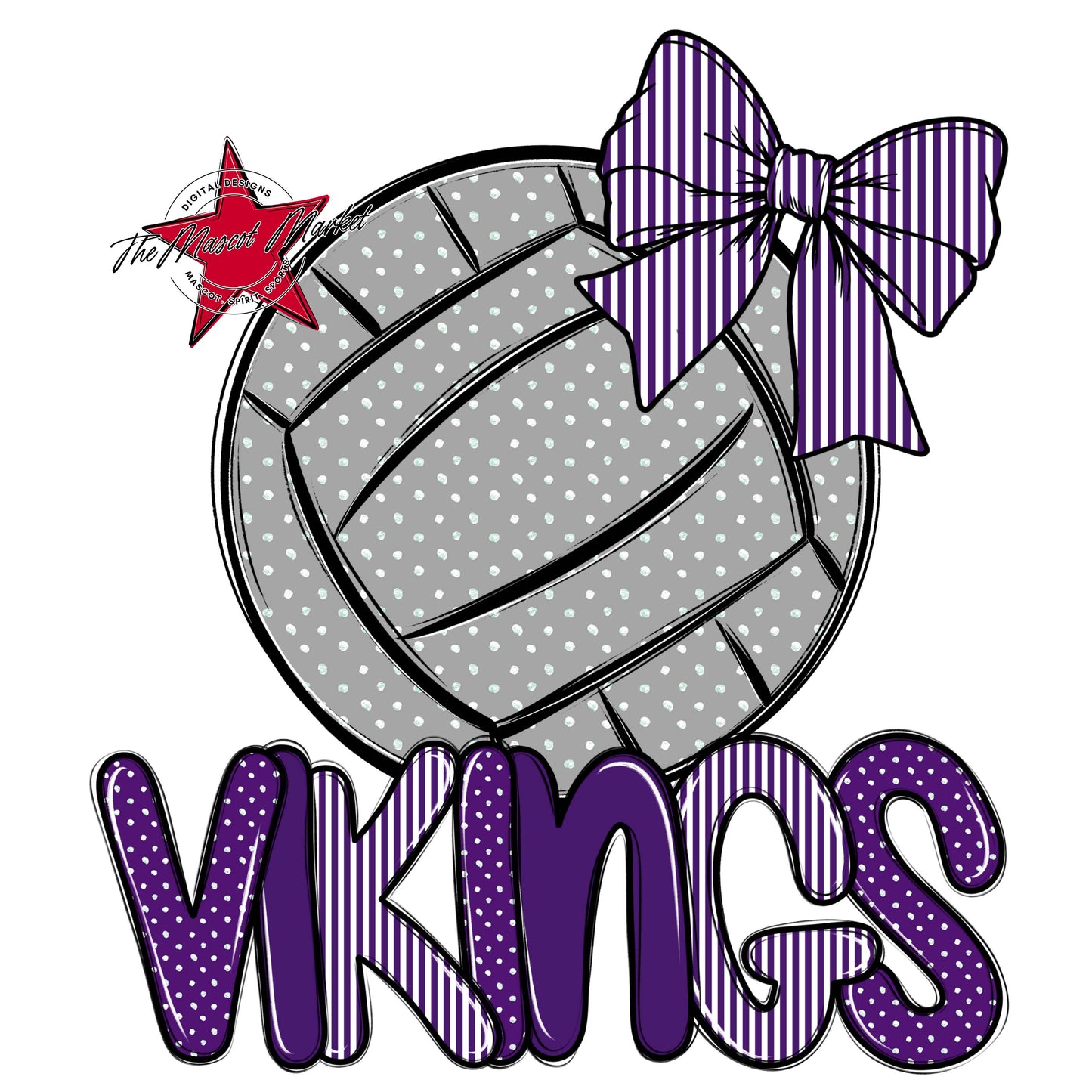 Vikings Volleyball Spirit Design-Purple