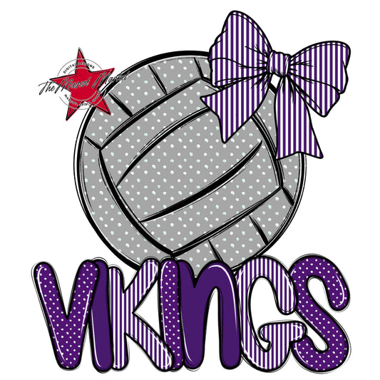 Vikings Volleyball Spirit Design-Purple