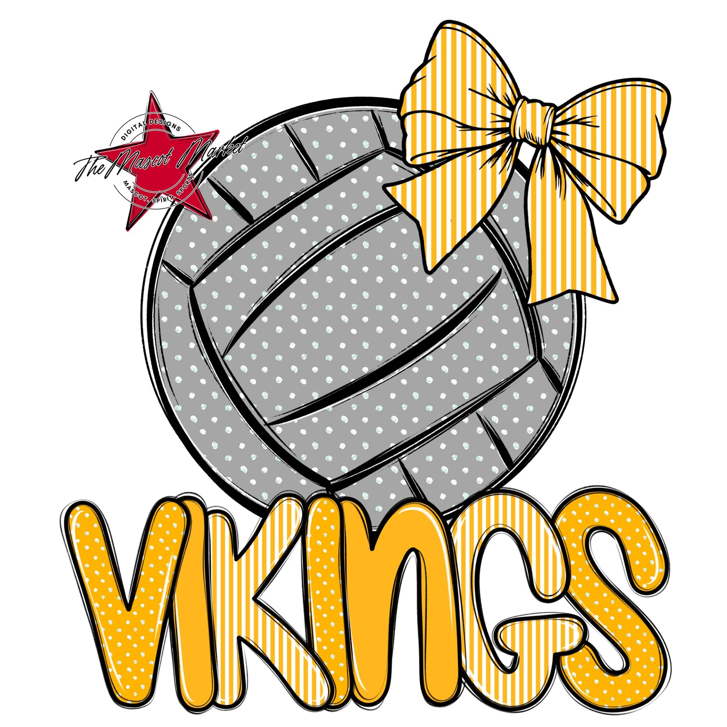 Vikings Volleyball Spirit Design-Yellow