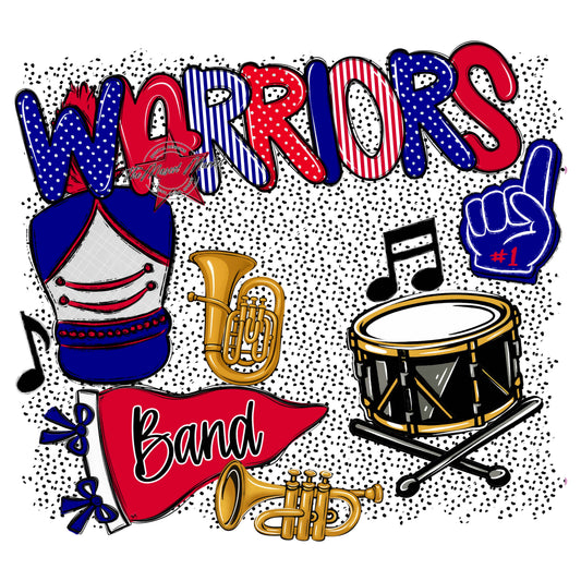 Warriors Band Spirit-Blue & Red