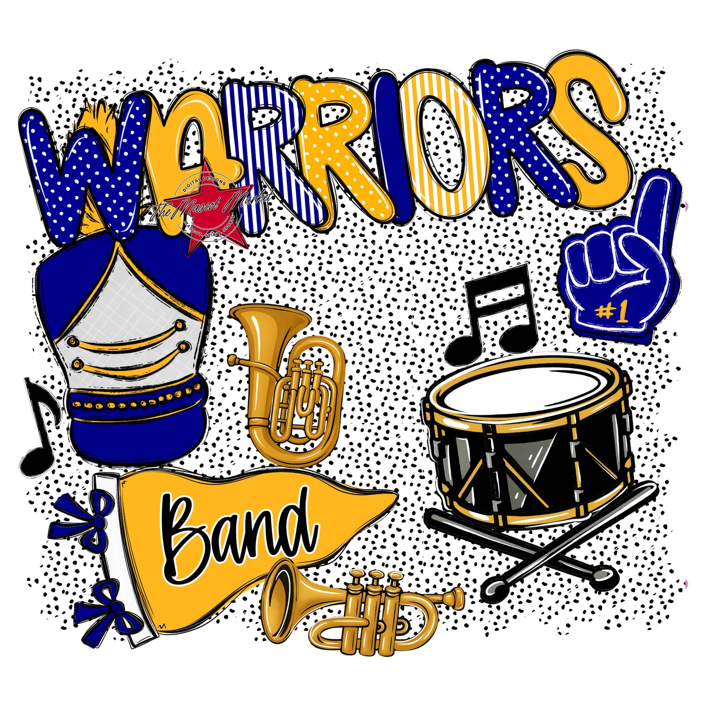 Warriors Band Spirit-Blue & Yellow