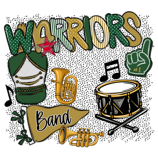 Warriors Band Spirit-Green & Gold