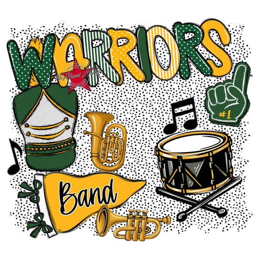 Warriors Band Spirit-Green & Yellow