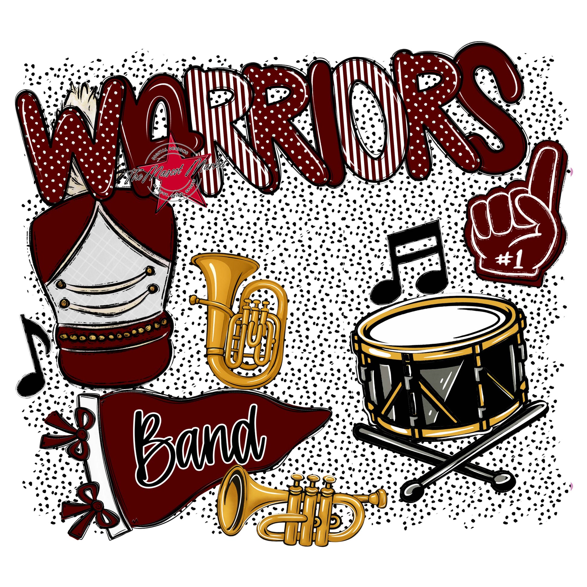 Warriors Band Spirit-Maroon