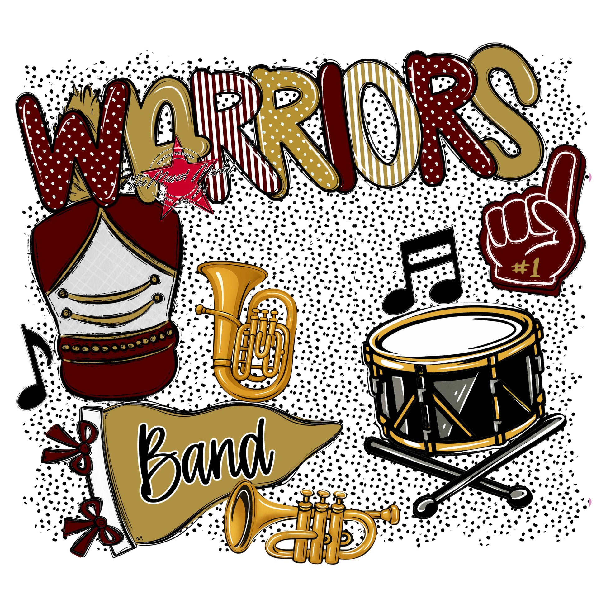 Warriors Band Spirit-Maroon & Gold