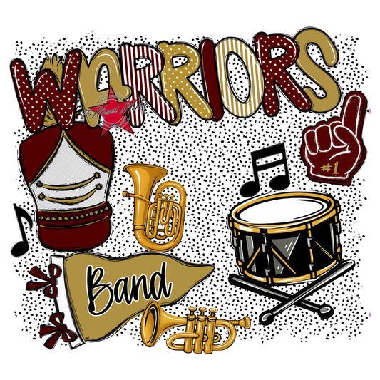 Warriors Band Spirit-Maroon & Gold