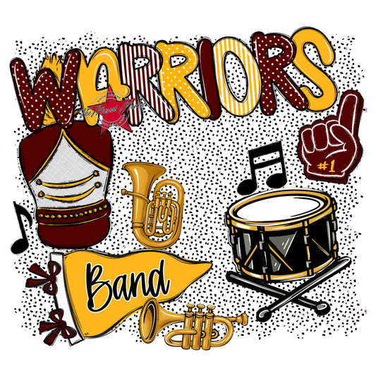 Warriors Band Spirit-Maroon & Yellow